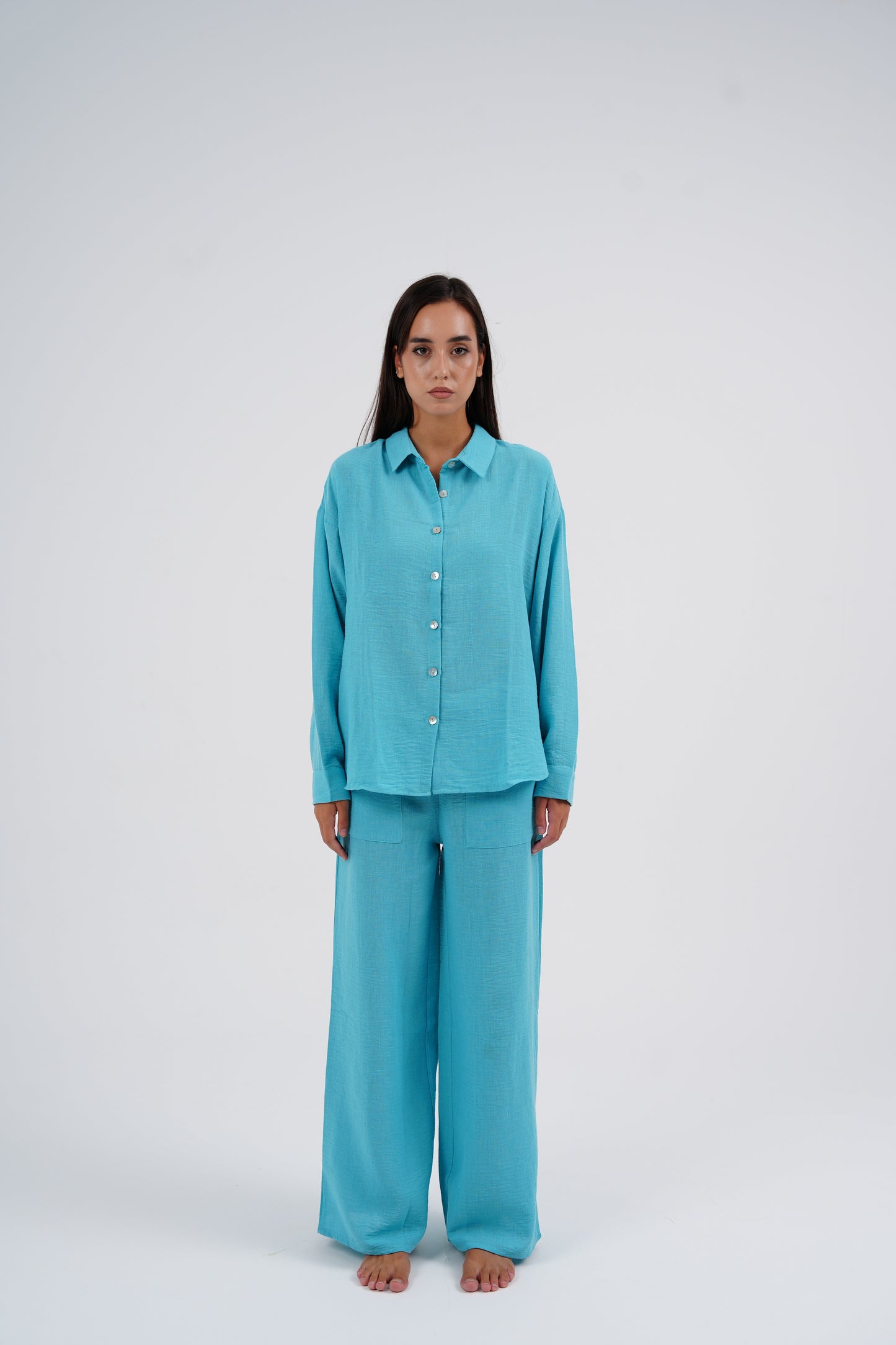 Bloom Turquoise Linen Set