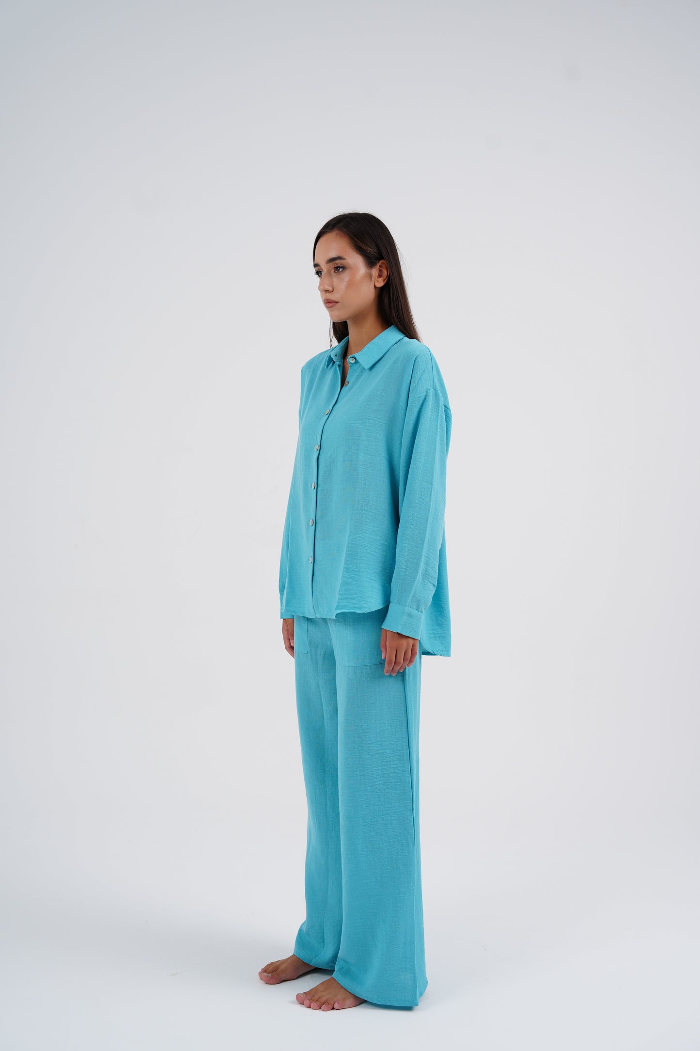 Bloom Turquoise Linen Set
