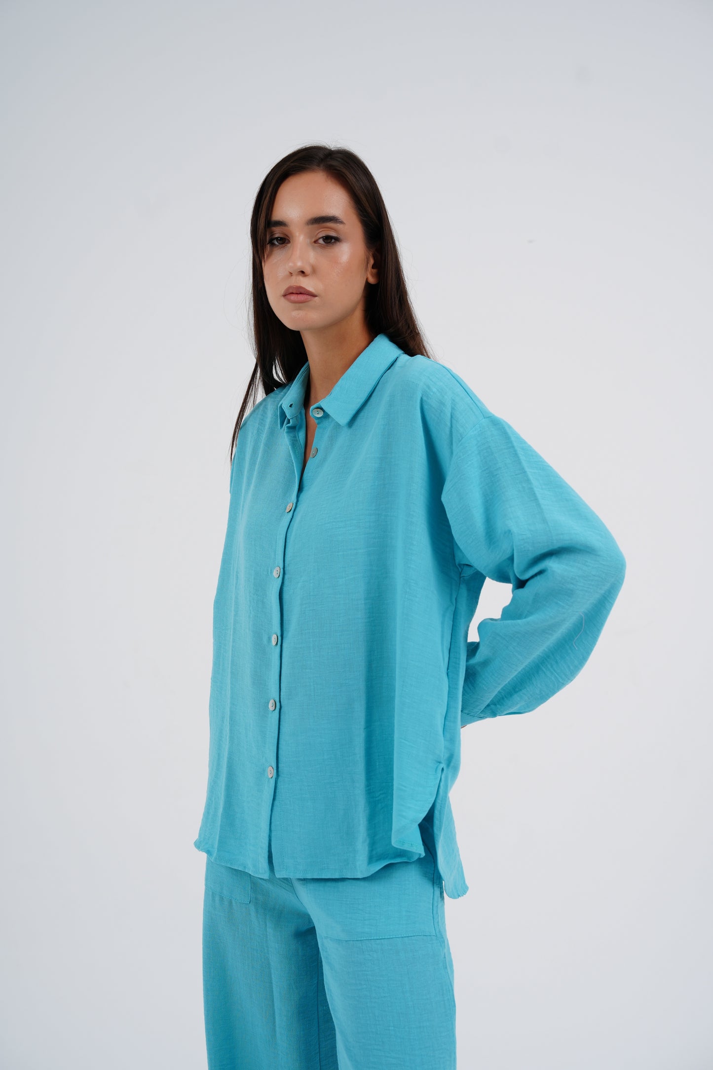 Bloom Turquoise Linen Set