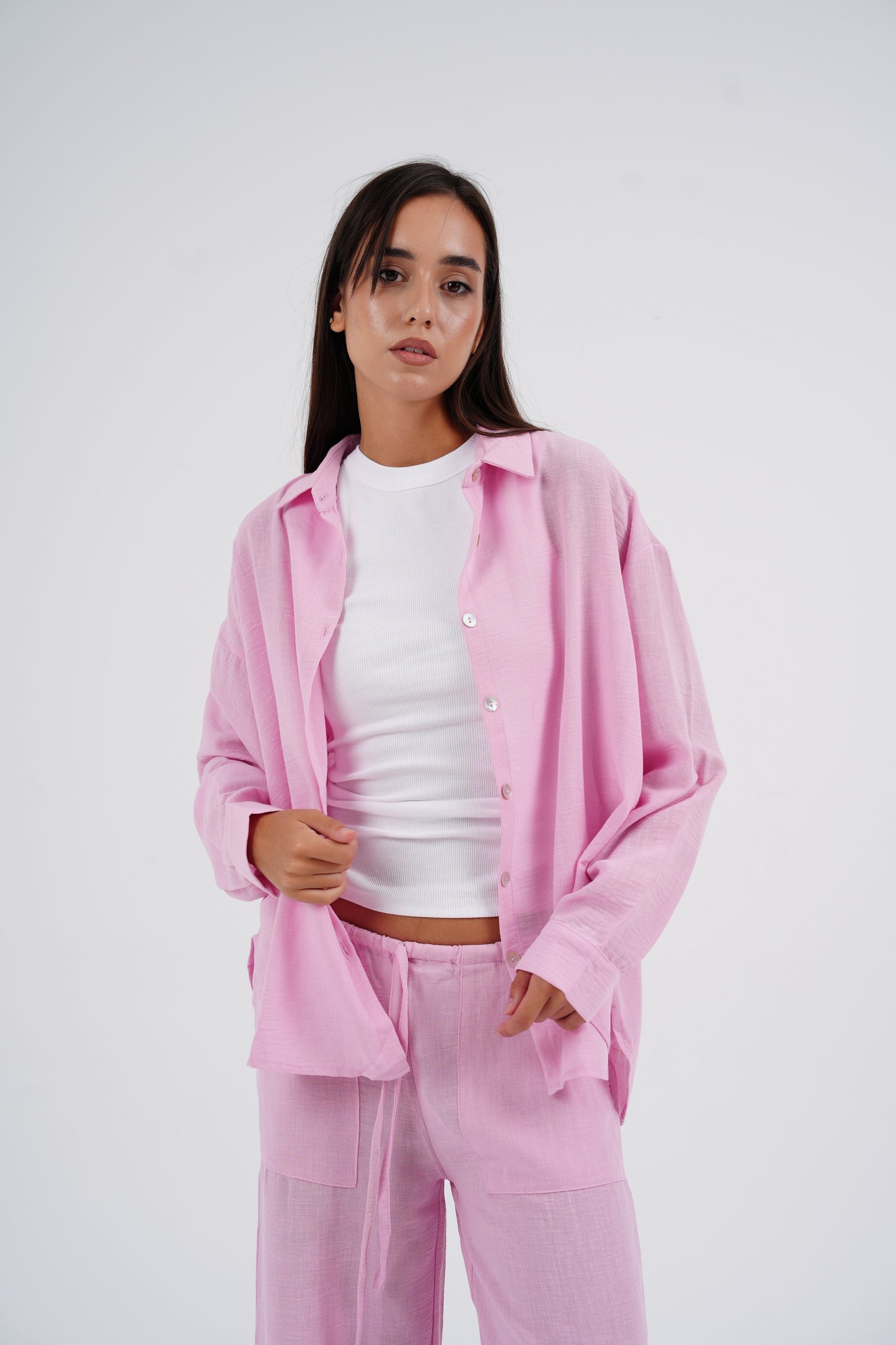 Bloom Pink Linen Set