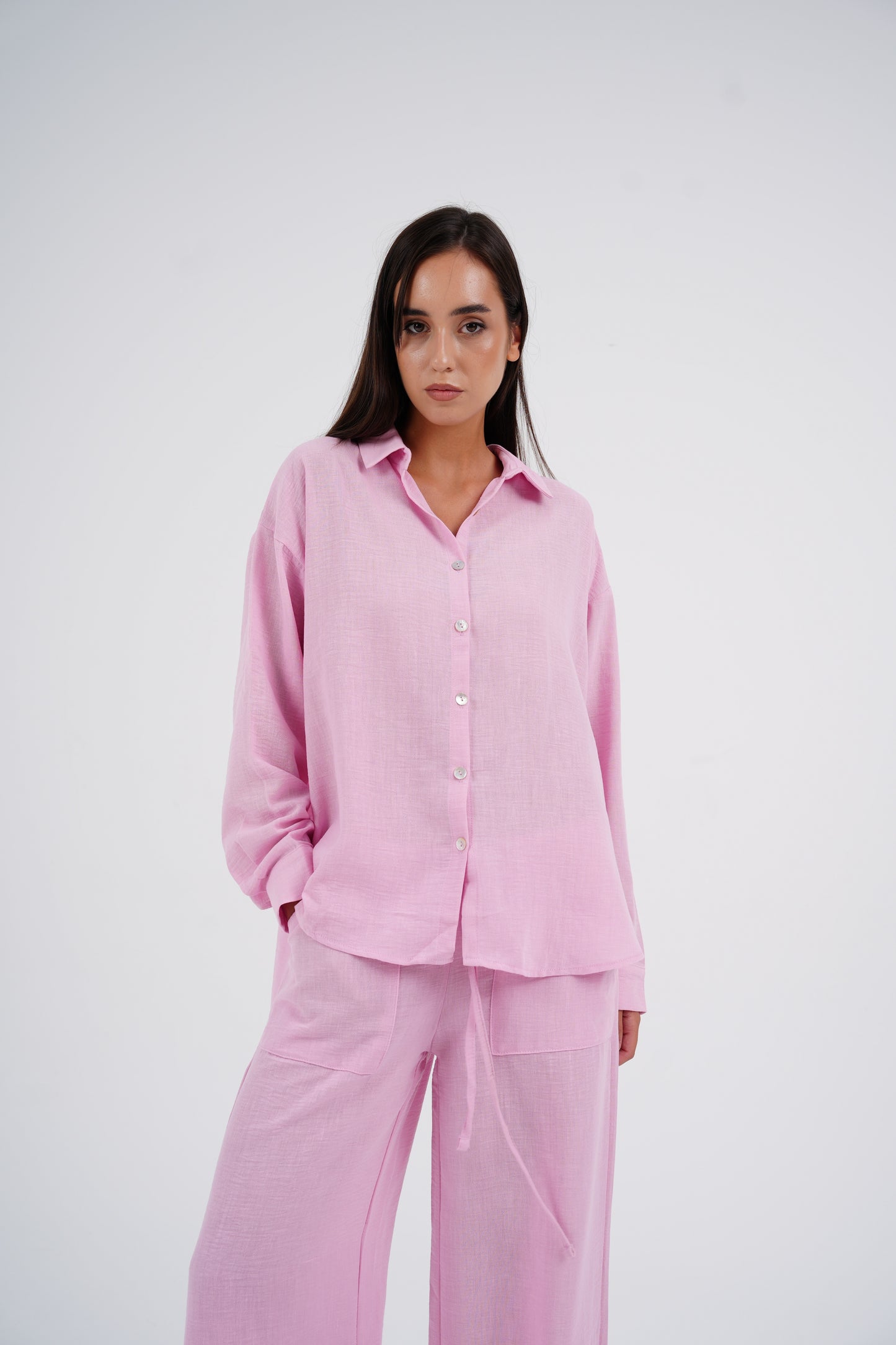 Bloom Pink Linen Set