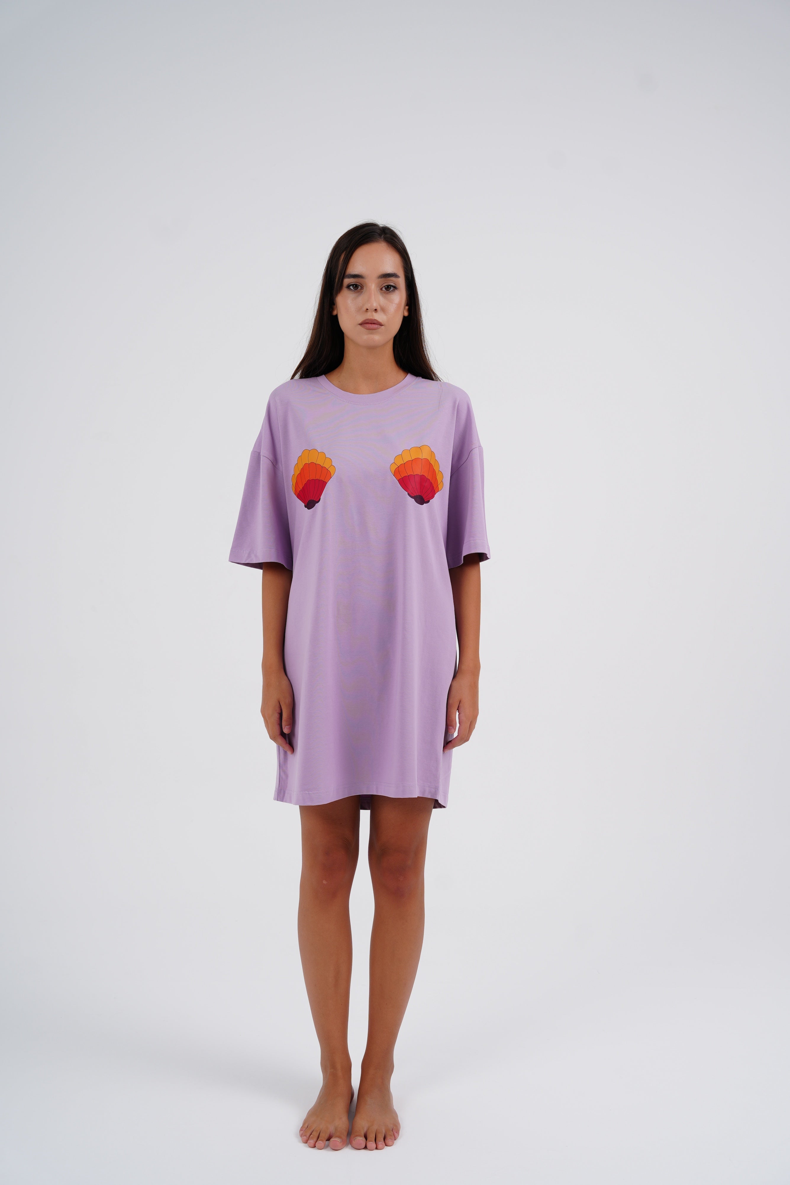 Lilac Shell Sleeping Shirt