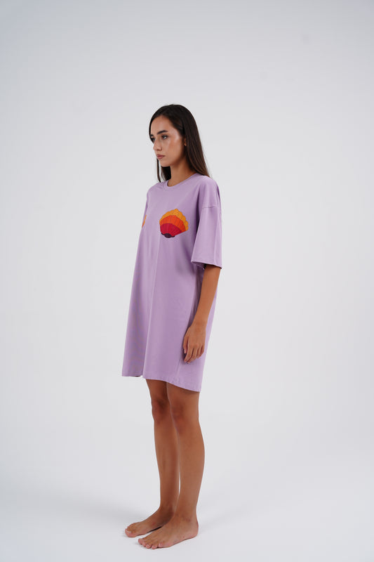 Lilac Shell Sleeping Shirt