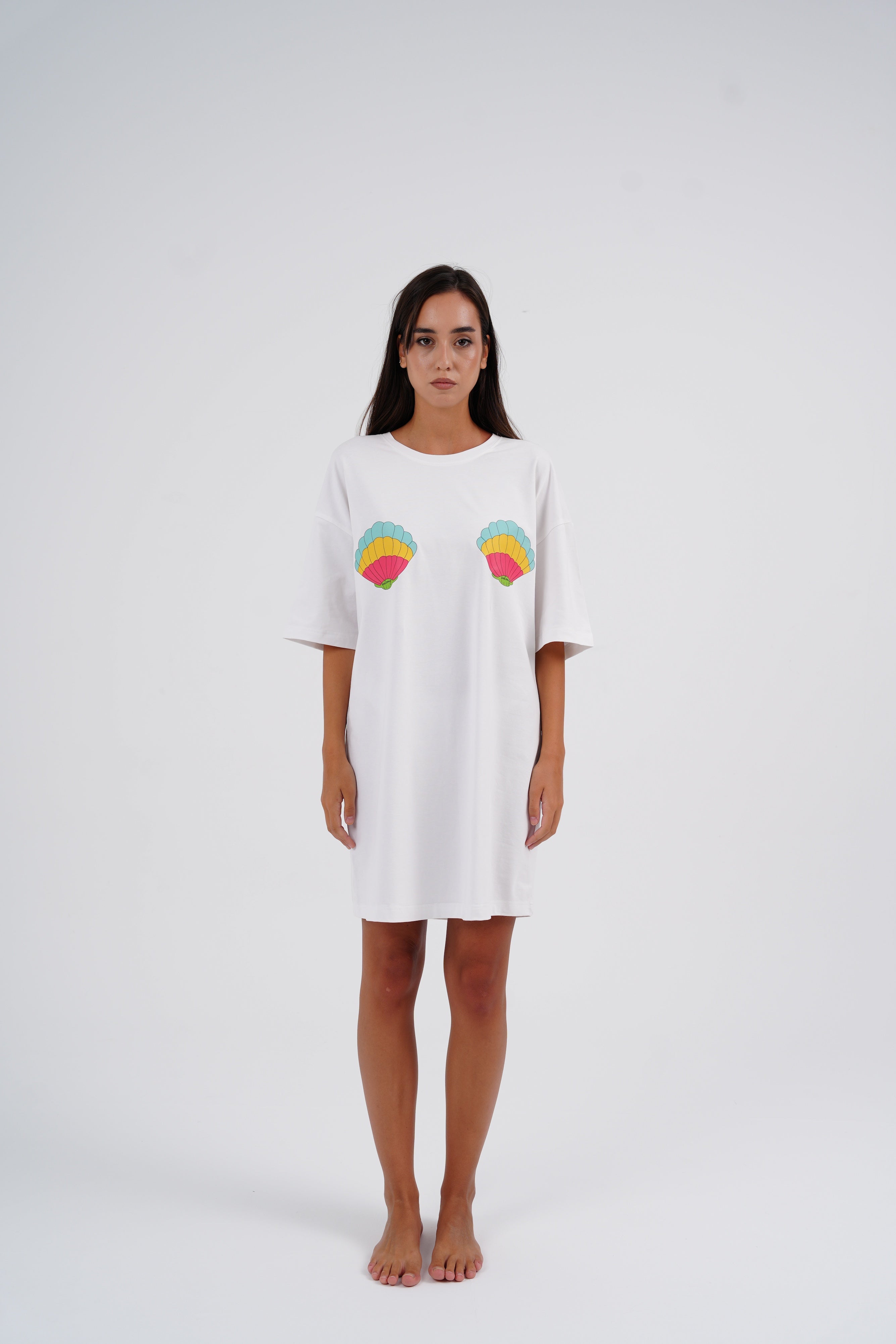 White Shell Sleeping Shirt