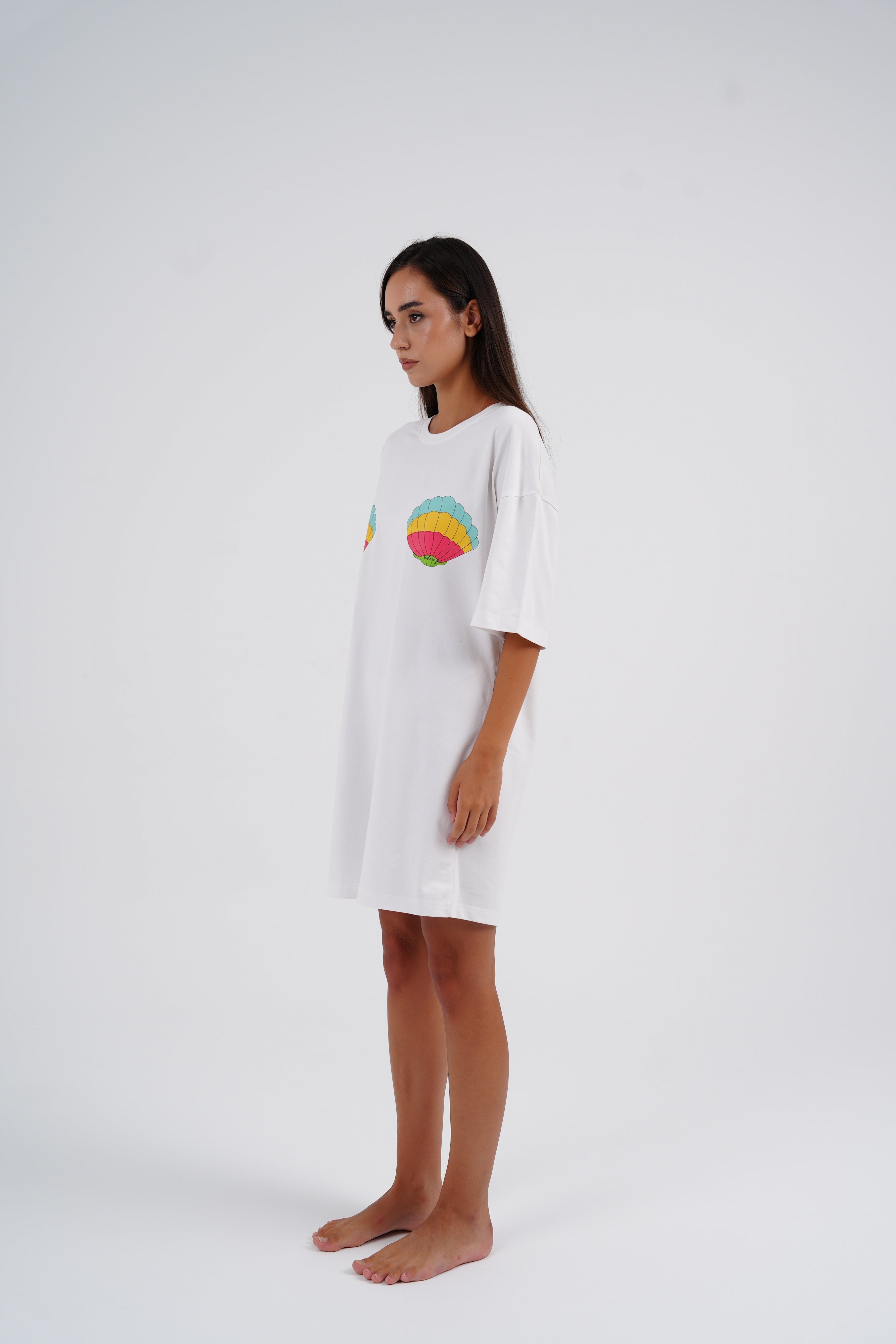 White Shell Sleeping Shirt