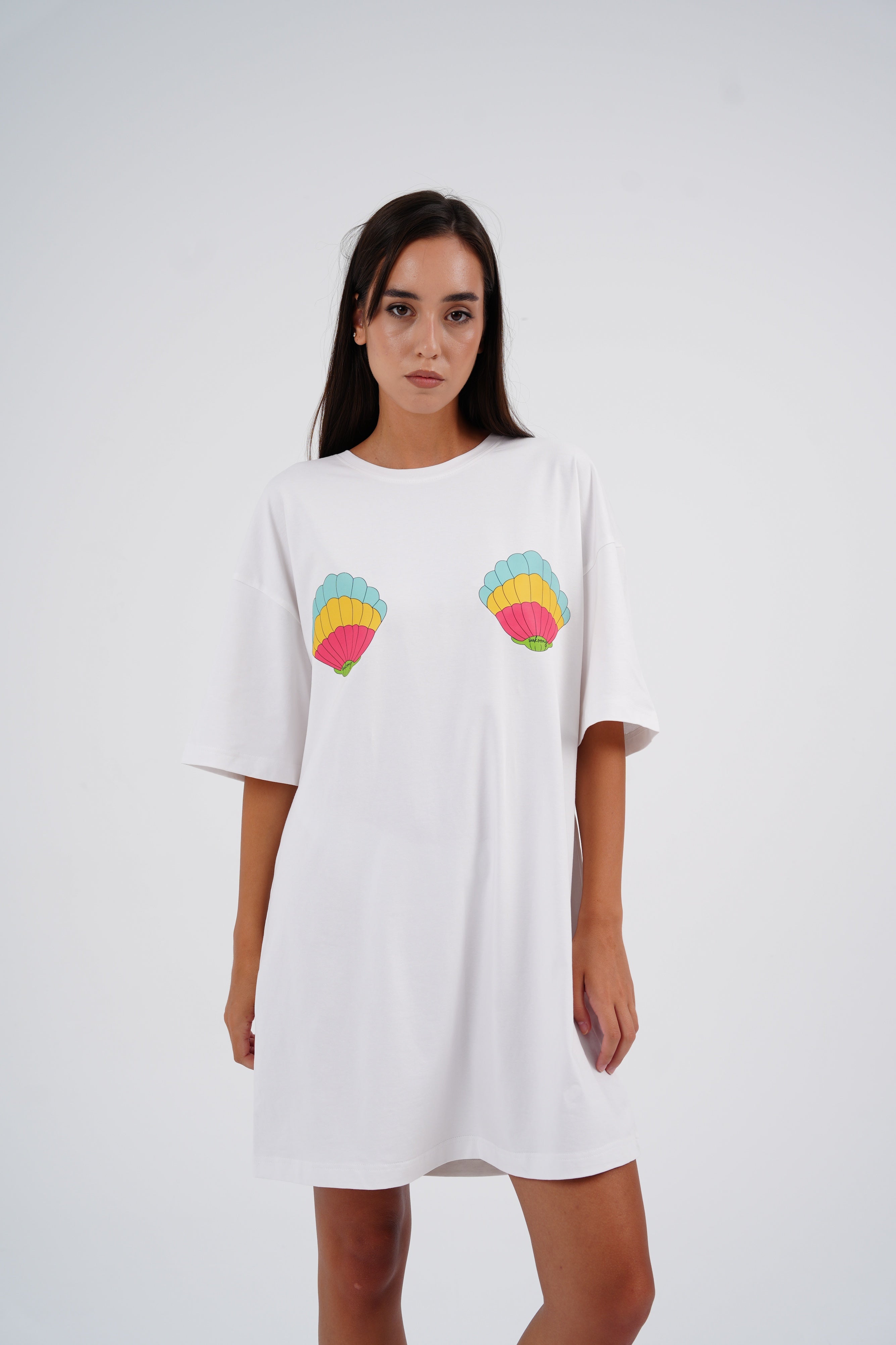 White Shell Sleeping Shirt