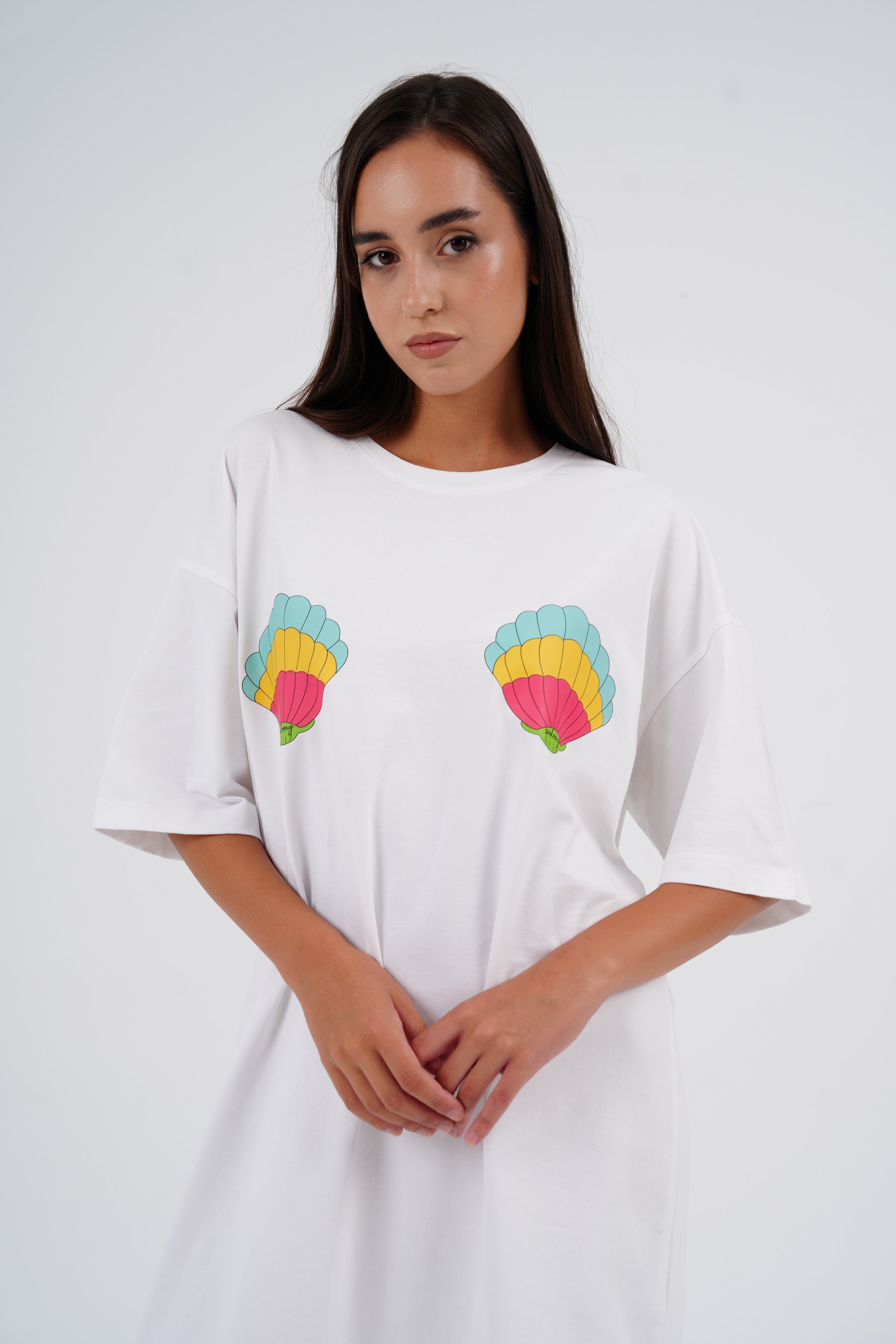 White Shell Sleeping Shirt