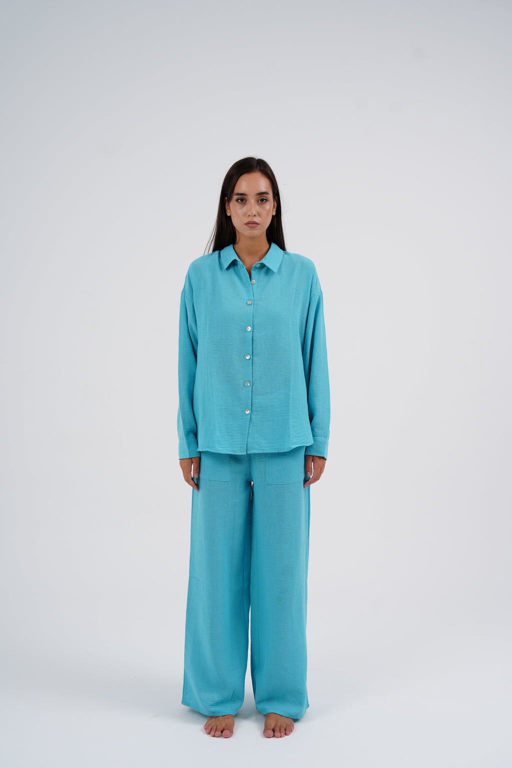 Bloom Turquoise Linen Set