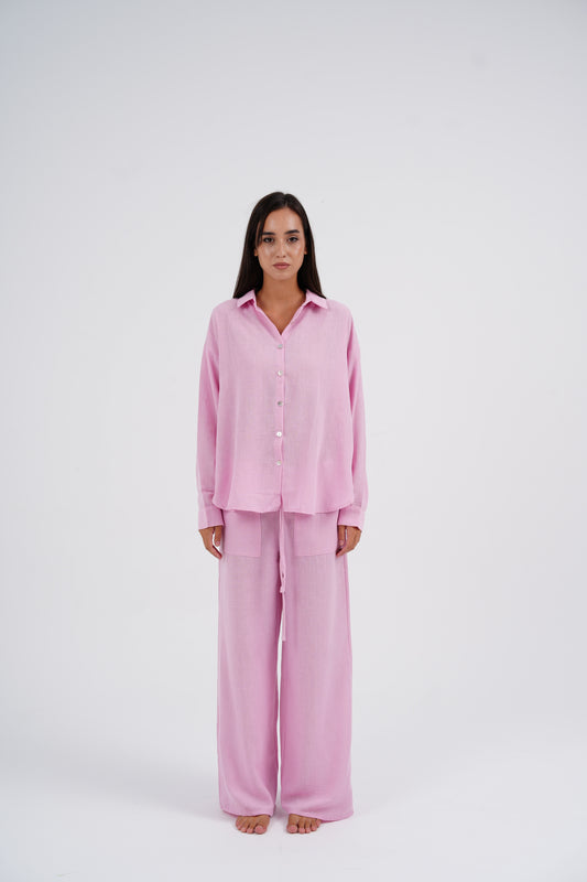 Bloom Pink Linen Set
